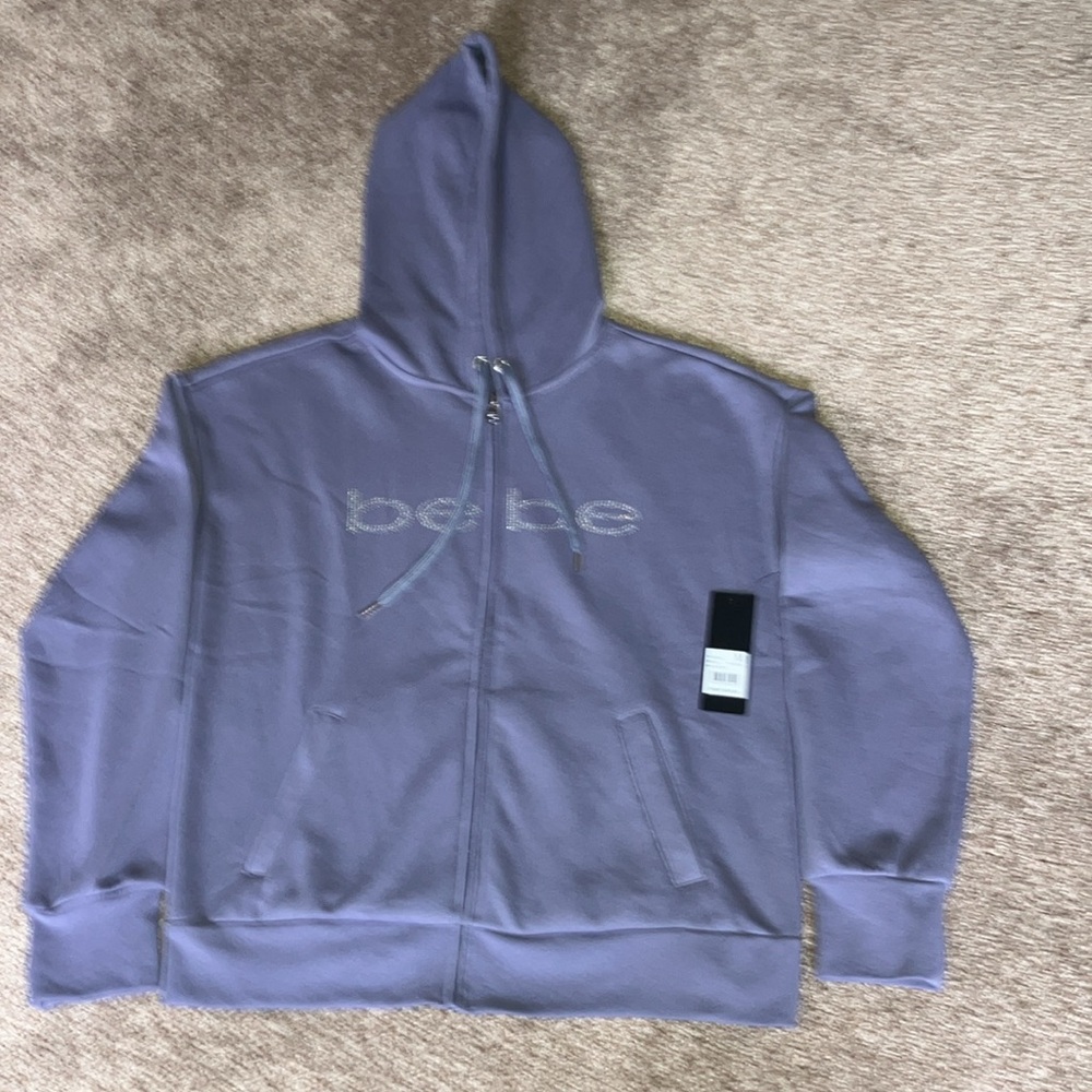 Bebe/NWT-Lady’s Full Zip-Blinged-Hooded Sweatshirt-Size Medium